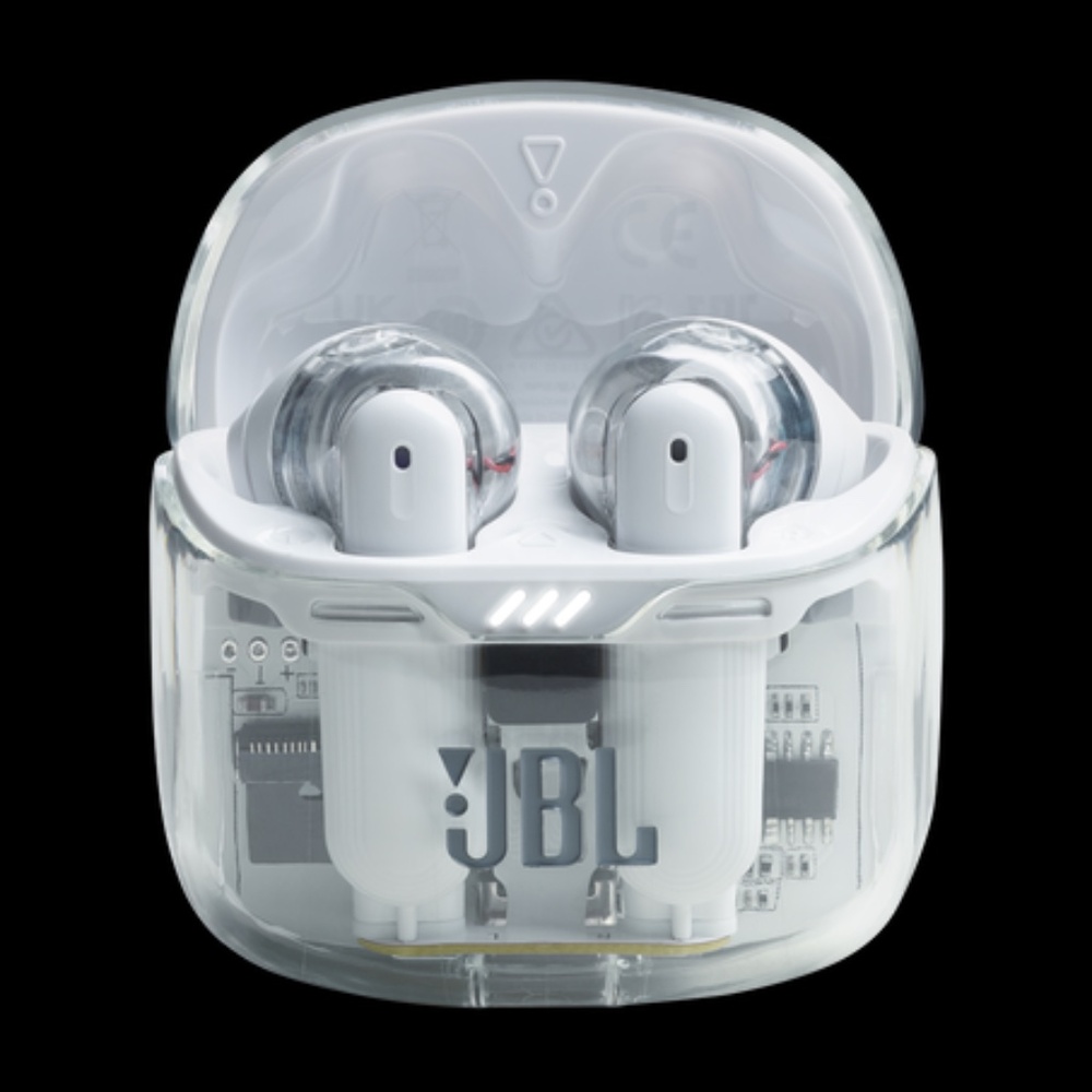 JBL Tune Flex 2,Ghost Edition Earbud Noise-Cancelling Bluetooth Earphones -White